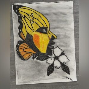 Abstract Yellow and Black Art Piece